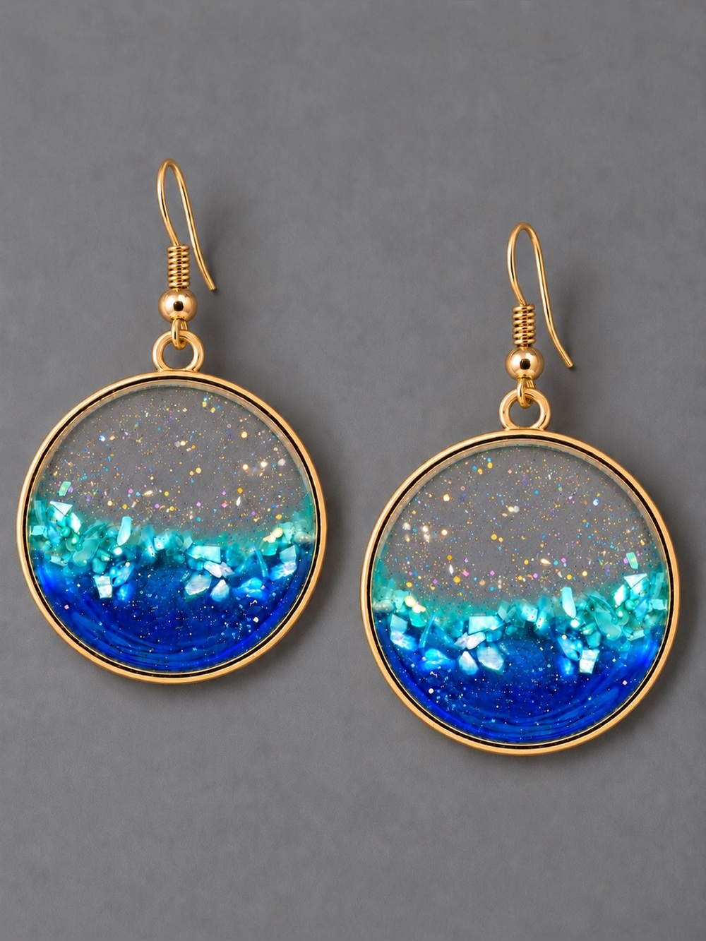 “Dance with the Waves, Move with the Sea” Oceanscape Tidal Water Island Earrings